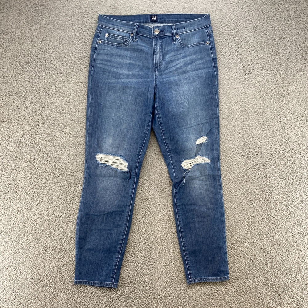 Gap Skinny Jeans Womens Size 29‎ Mid Rise Medium Wash Cotton Blend Stretch Denim